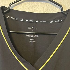 Nautica Black Shirt with Yellow Accent